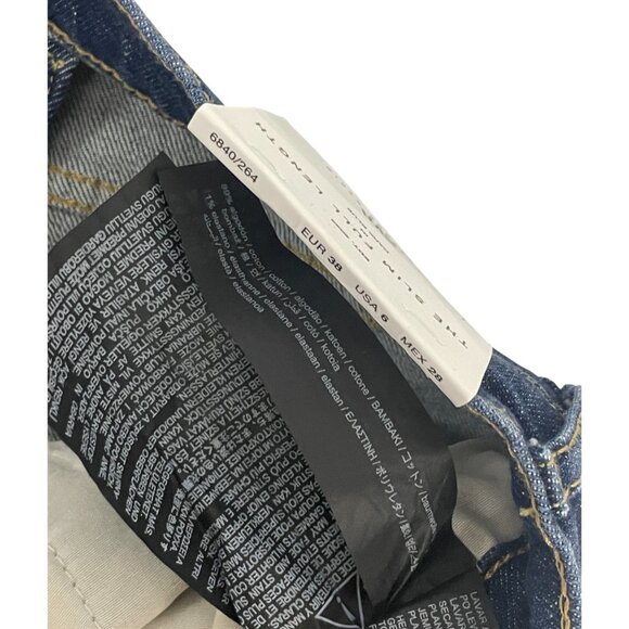 Zara Womens Jeans EU 38 US 6 Slim Fit Full Length Dark Blue Denim 6840/264 NWT - Picture 9 of 16